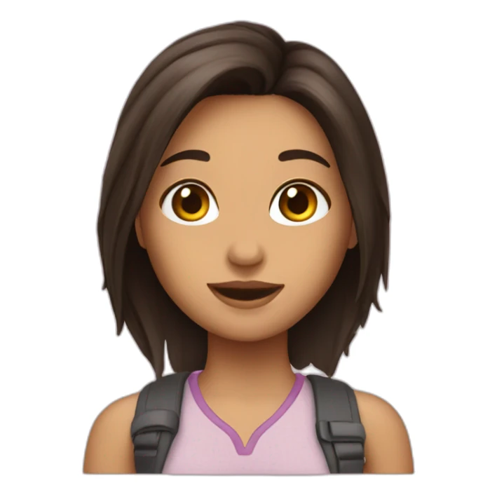 brunette girl's passport sticker