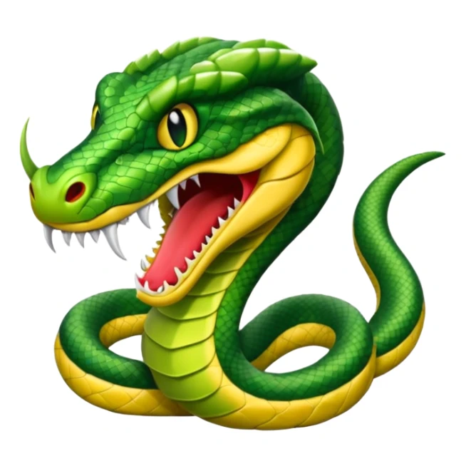 full body of vipers with fangs, front face  sticker