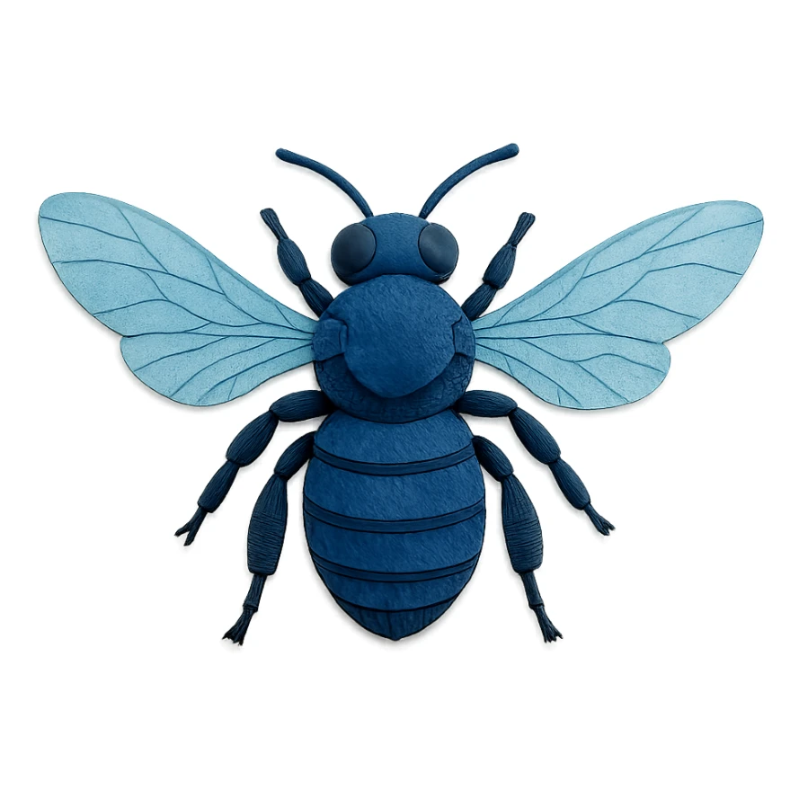 highly detailed giant blue carpenter bee sticker