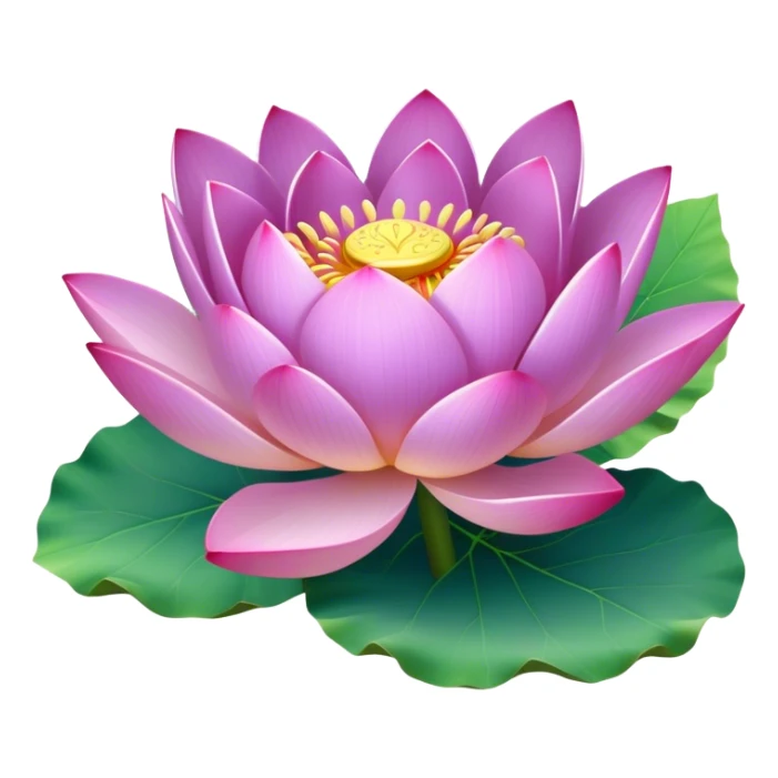 bouquet purple Nymphaea lotus,stem, Lotus leaf sticker