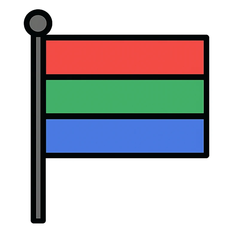 Karelian nationalist flag, red, green, blue stripes, no text, flat icon style sticker