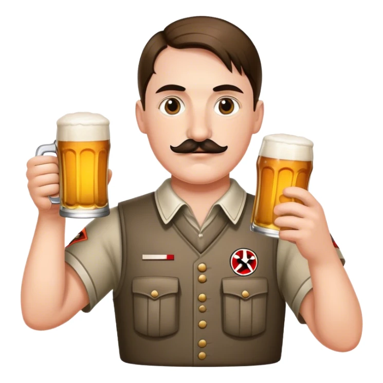 Lacrosse player holding beer and hitler sticker