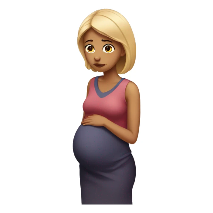 sad pregnant woman sticker
