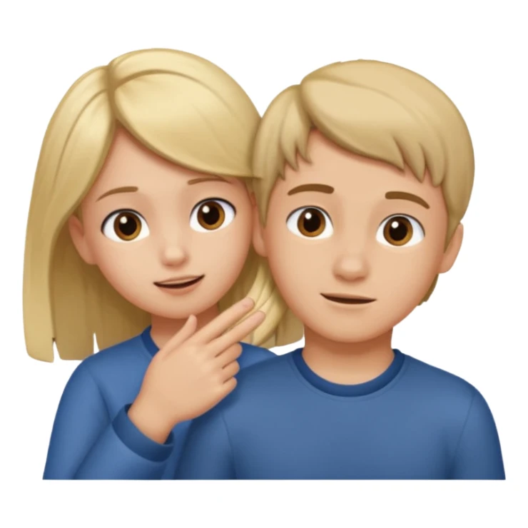 a boy putting a girls hair behind her ear gesture sticker