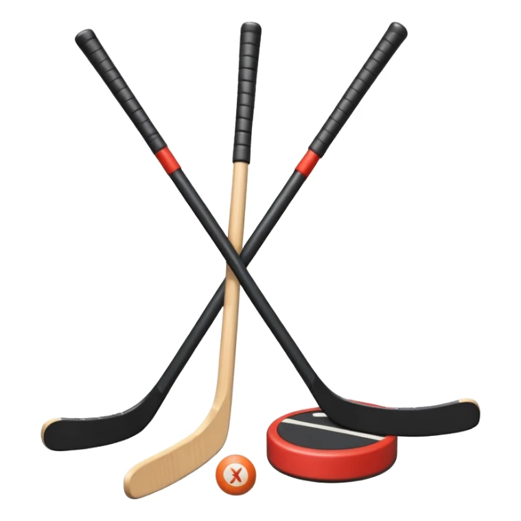 two hockey sticks crossing and a puck sticker