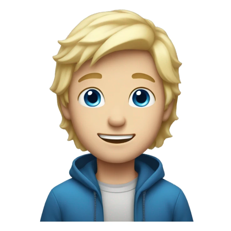 boy with blue eyes and blond hair, happy sticker