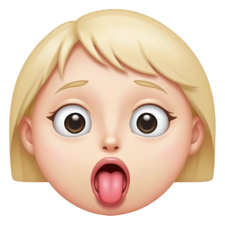 wide eyes and tongue sticking out sticker