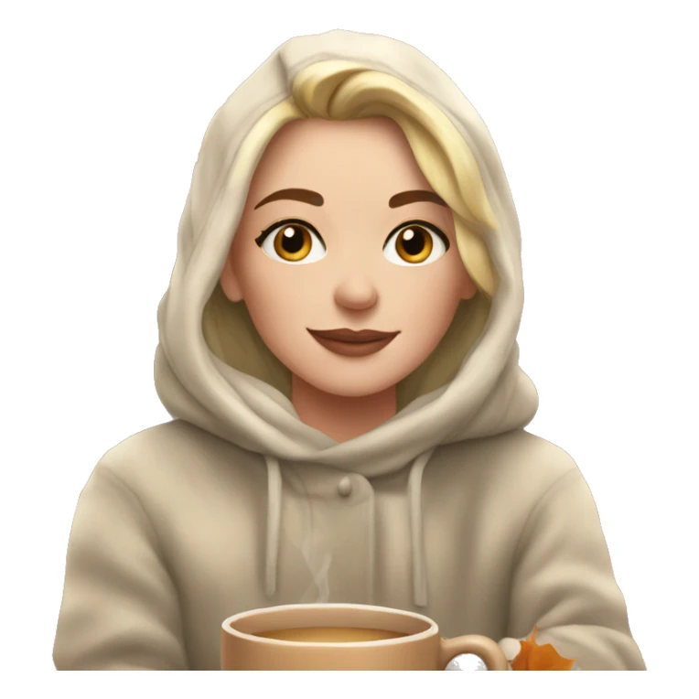 Cozy fall morning white girl sticker