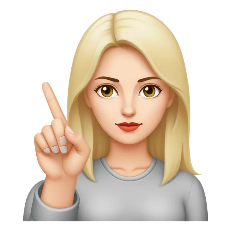 woman sticking middle finger up sticker