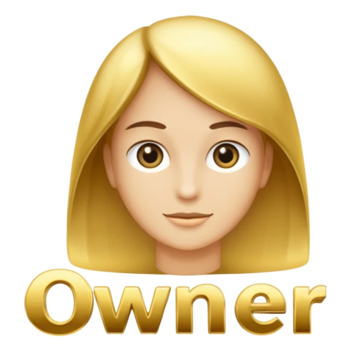 The word "Owner" in gold letters sticker