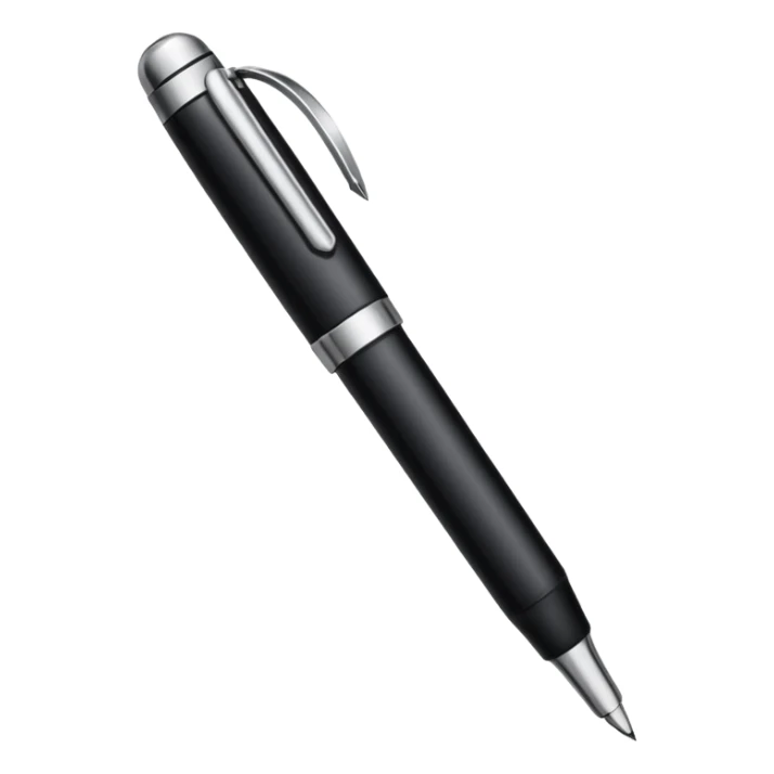 A pen emoji, with a black ink color, sleek design. sticker
