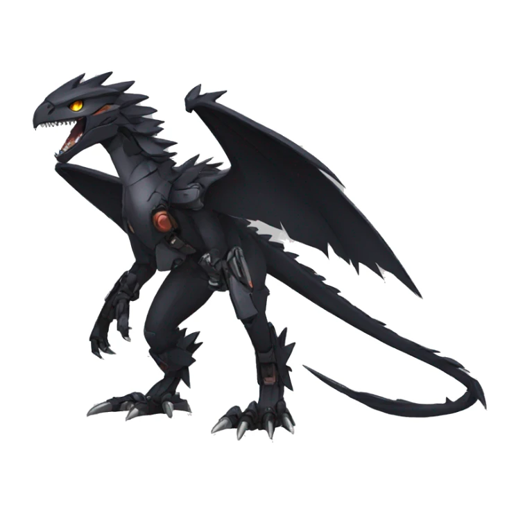  Cool Edgy Black Digimon-Fakemon-Raptor-Dragon-Mecha full body sticker
