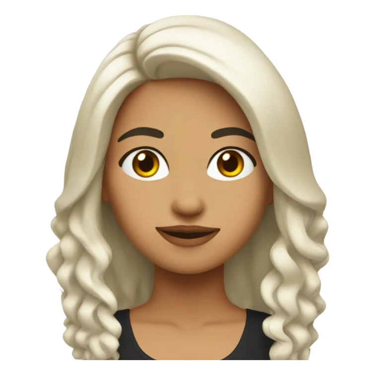 Chica blanca con cabello largo negro  sticker