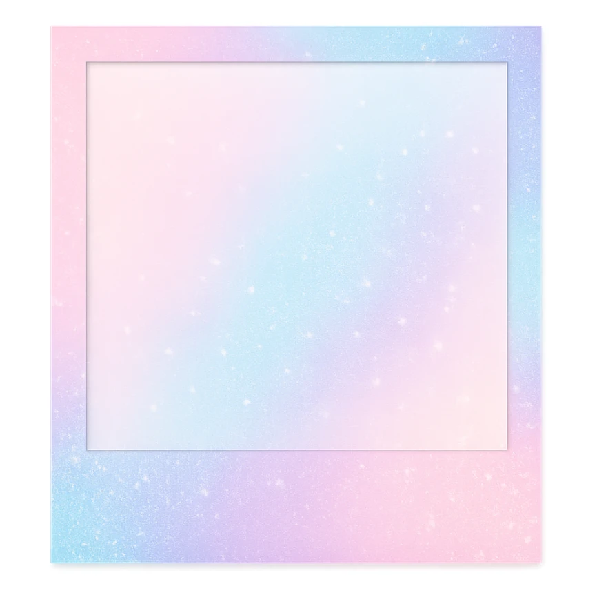 sparkly pastel polaroid photo sticker