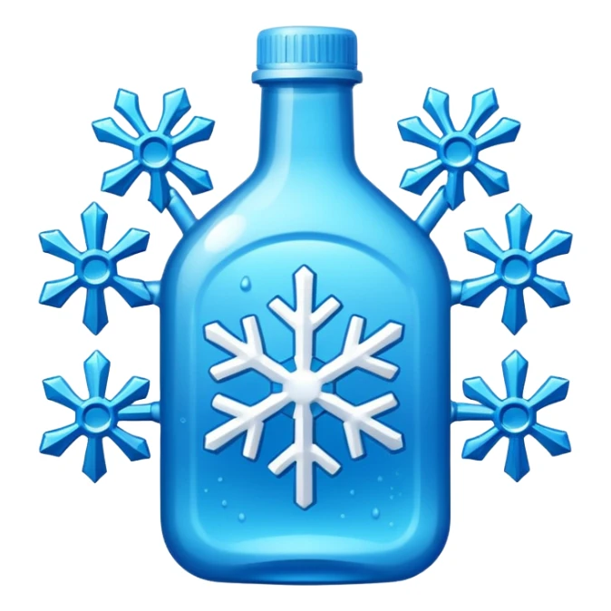 antifreeze car product, snowflake icon sticker