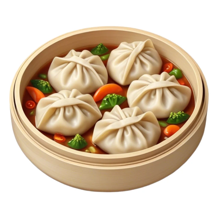 Cinematic Realistic Jiaozi Dish Emoji, depicted as delicate, handcrafted dumplings filled with savory meat and vegetables, rendered with detailed textures and warm, inviting lighting. sticker