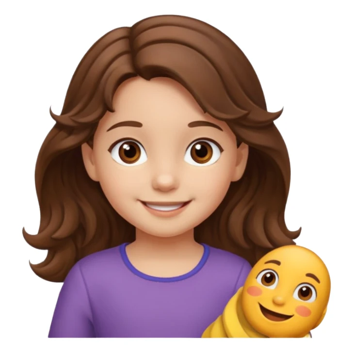 3yr old girl wavy brown hair brown eyes sticker