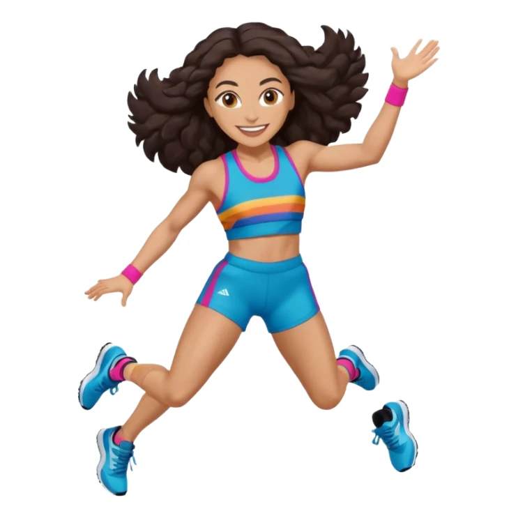 Florence Griffith Joyner with dark brown hair sticker