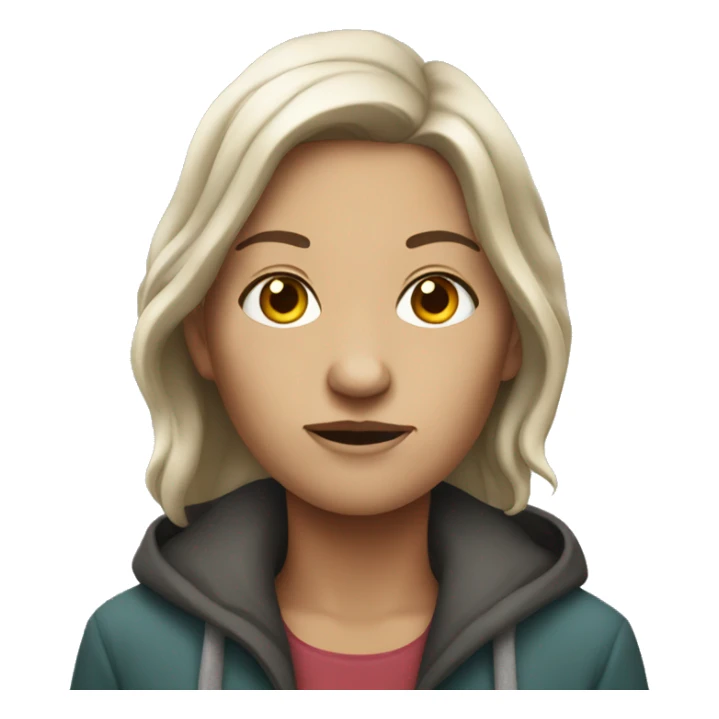 homeless white woman sticker