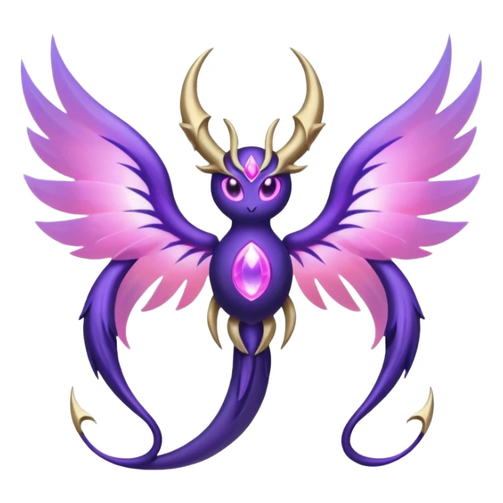 Pokemon legendary purple and pink lunala sticker
