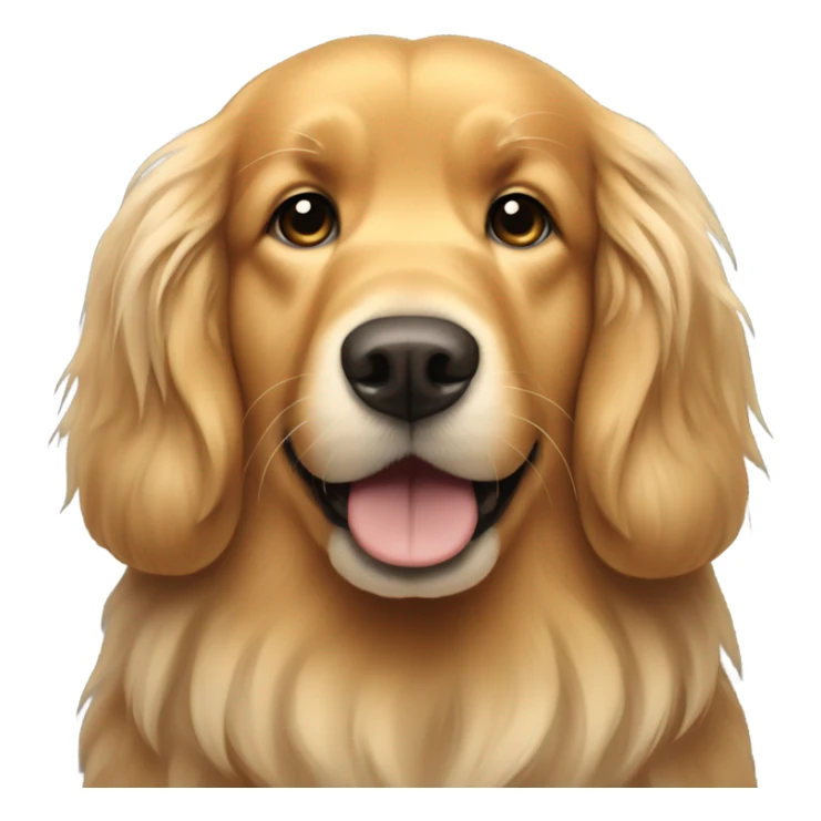 Tan golden retriever with long shaggy hair sticker