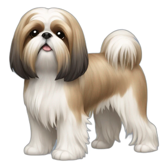 Dog Shih Tzu with long coat full-height  sticker