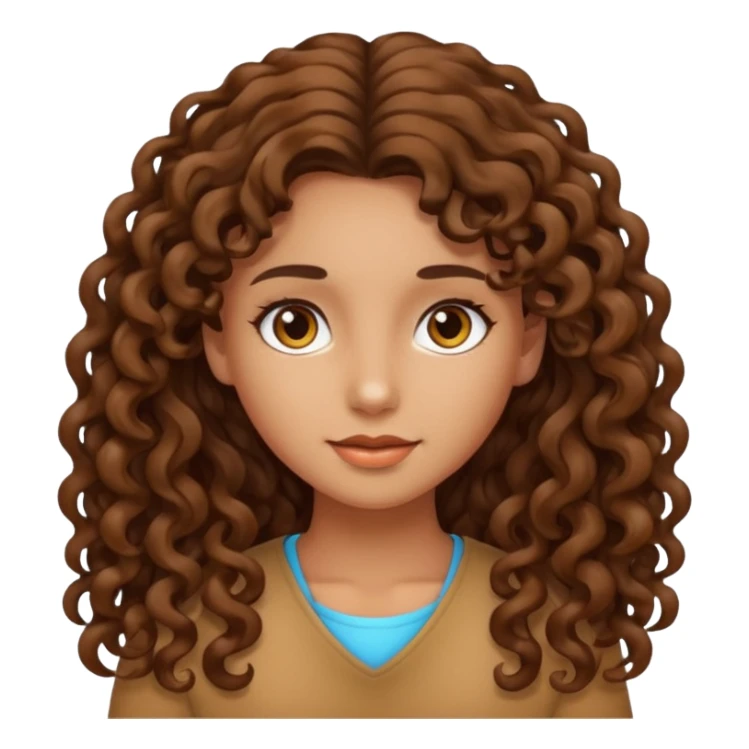 Haz una chica con el pelo rizado largo colo de piel carne sticker