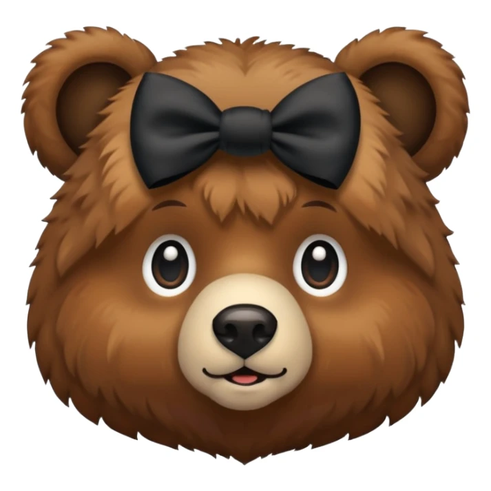 Bear with 2 black bows on the ears emojie like the iPhone emojie sticker