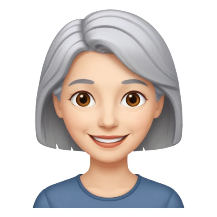 a woman with grey hair sticker