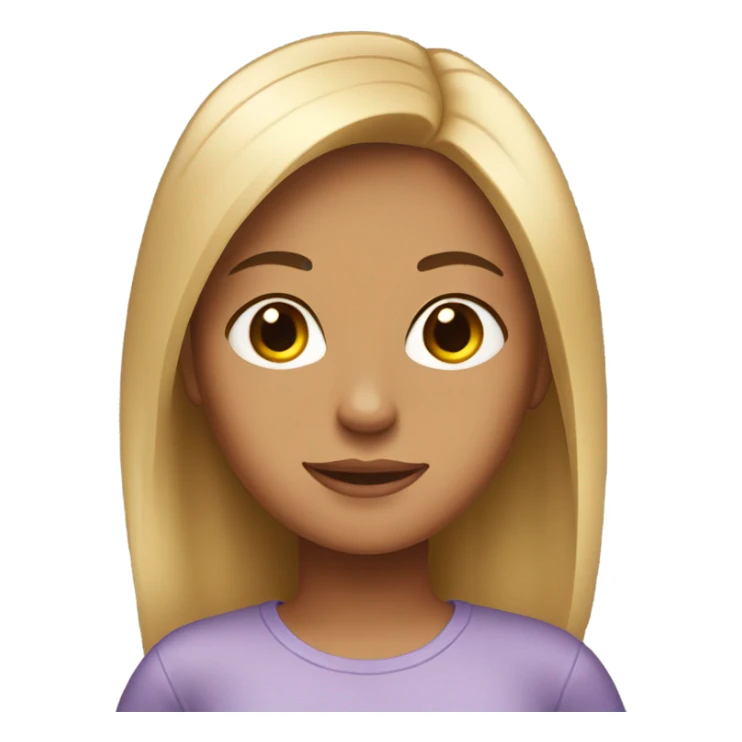 girl with straight hair, medium tan skin, clear nice skin sticker