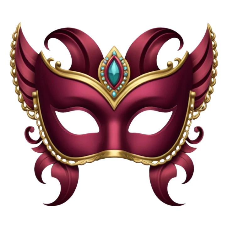 Burgundy carnival half mask sticker
