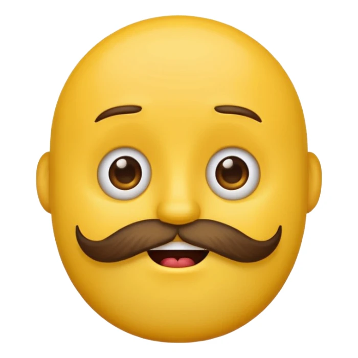 yellow emoji face with a beard, showing both happy and sad emotions at once sticker