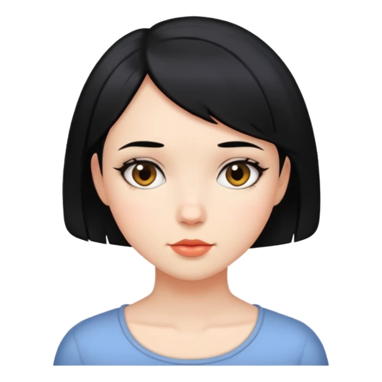 Short hair , black hair , girl , beautiful  sticker