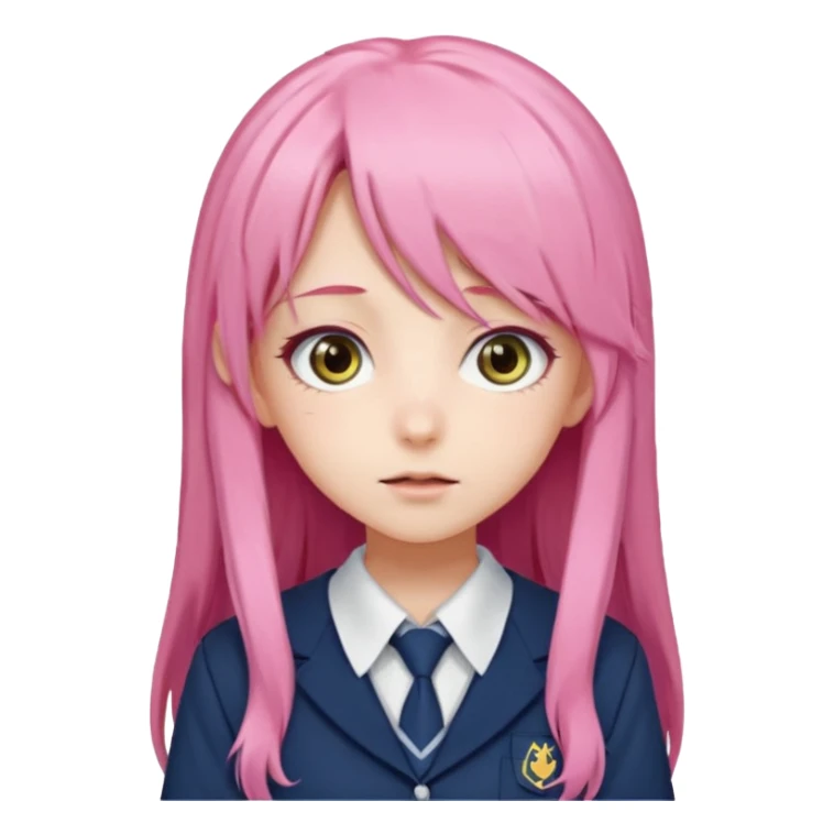 Anime girls with long pink hair sticker