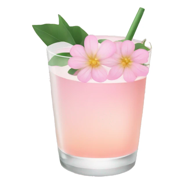 Cocktail with light pink flowers sticker