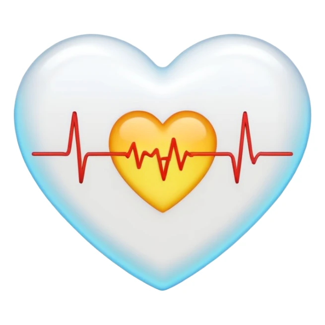 white heart with a pulse, simple and bold, Discord emoji style sticker