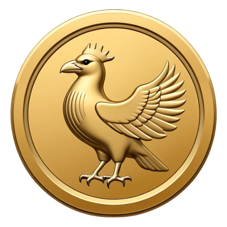 flat minimalist icon of a circle with ridges like a coin with a rook in it sticker