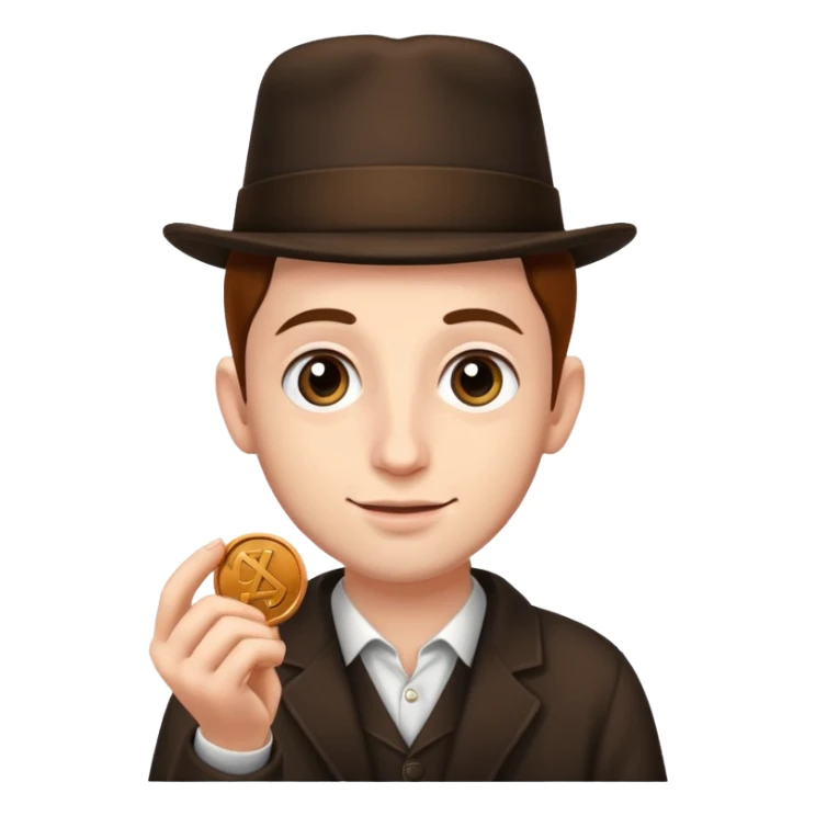 Jewish person with penny in hand sticker