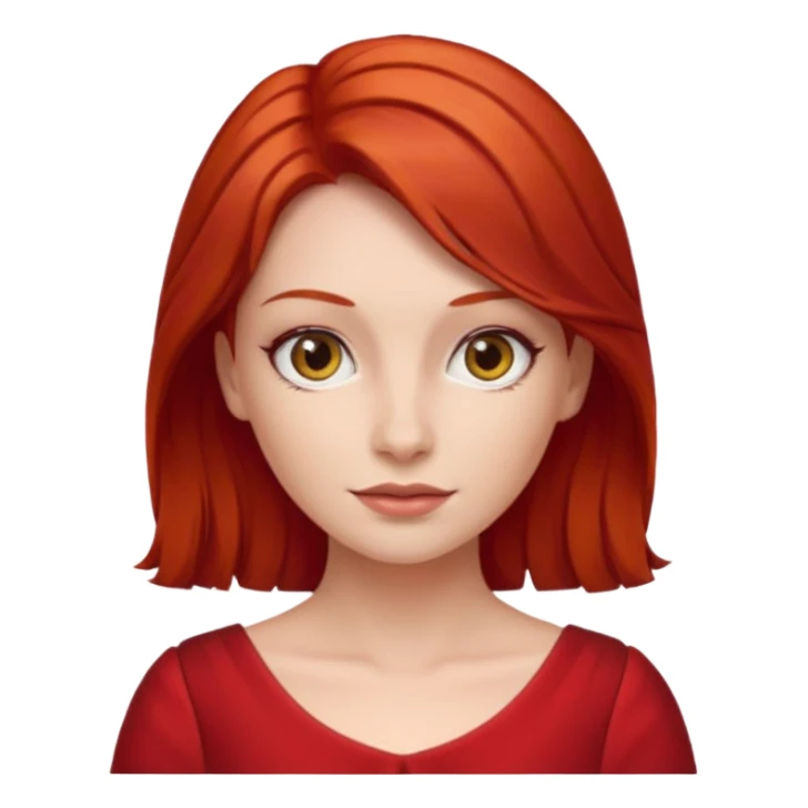 lady in red clothes , red hair sticker
