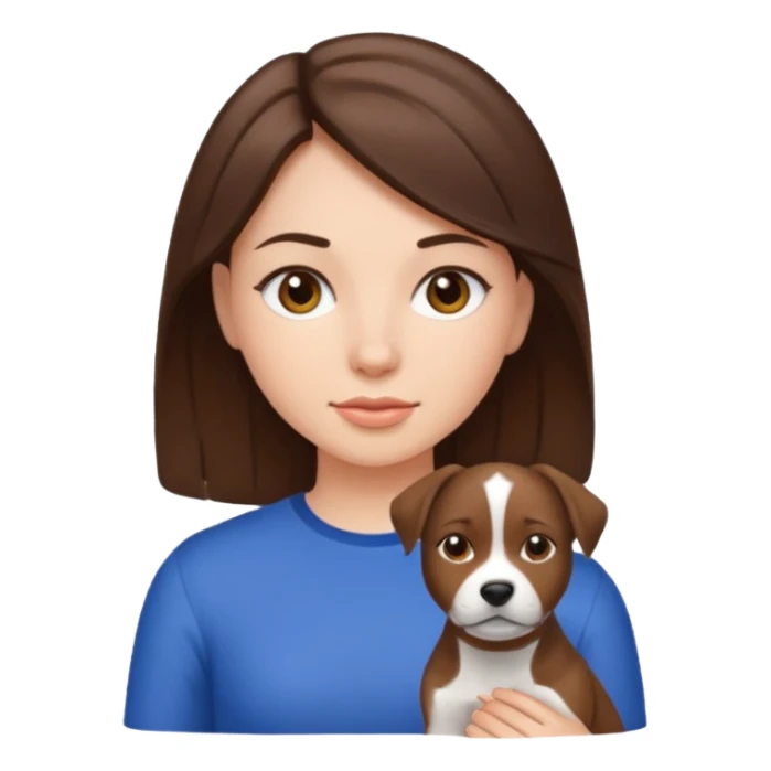 Américain staff et fille brune sticker