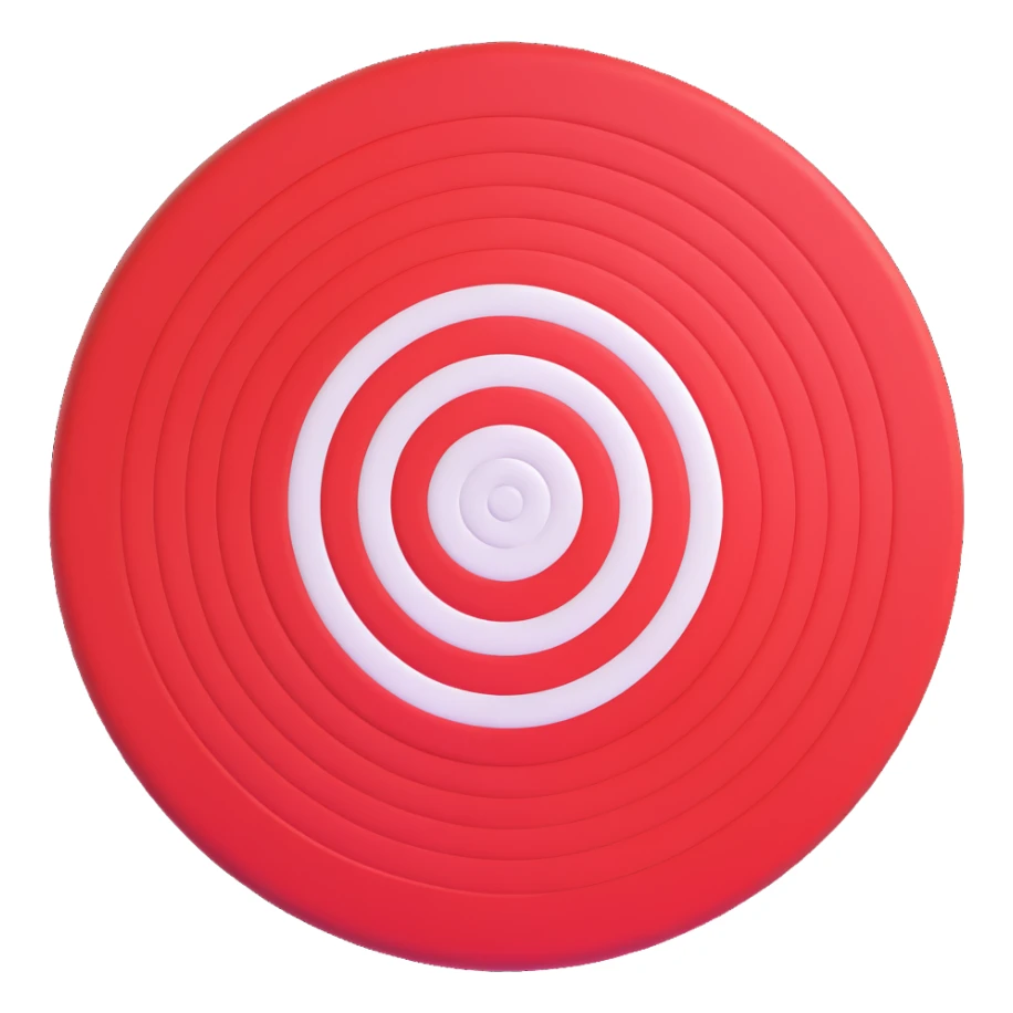 classic bullseye emoji, red and white concentric circles sticker
