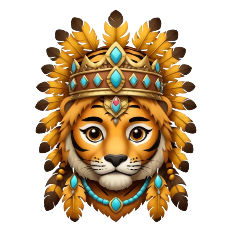 Aztec warrior in tiger pelt and feathered crown sticker