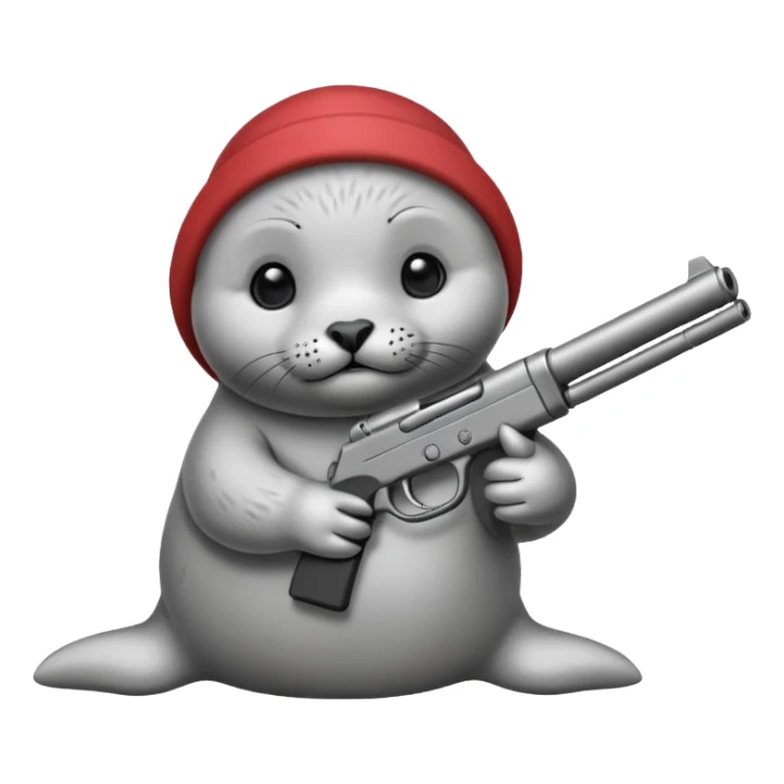 Baby seal with a gun sticker
