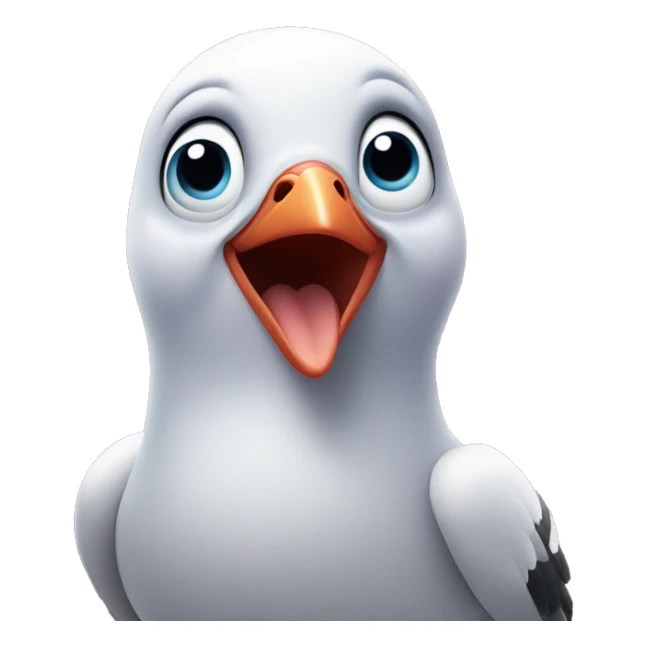 excited pigeon face with hearts for eyes sticker