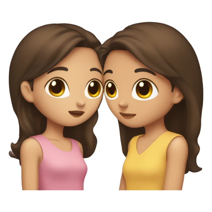 brown-eyed brunette kisses a brunette sticker