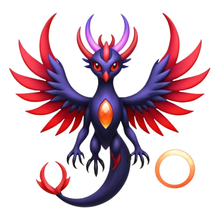 Yveltal-Lunala-Fakémon-hybrid-creature (full body)  sticker