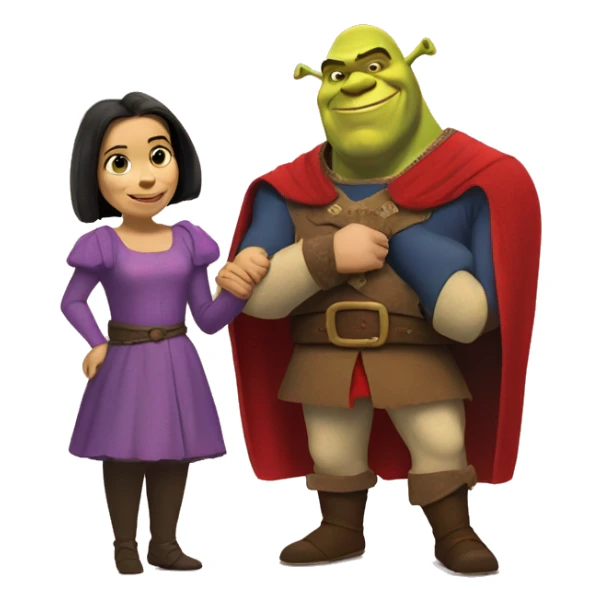 Shrek and Lord Farquaad holding hands sticker