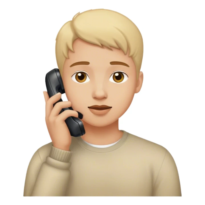 young person on the phone sticker