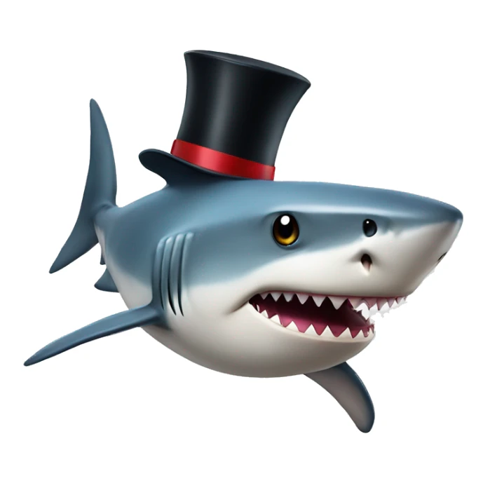 Shark with a top hat sticker