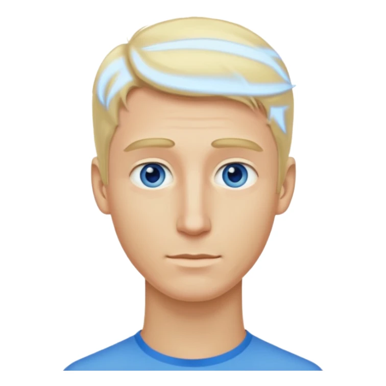 Make me a white man woth blonde hair that has an extra long neck sticker